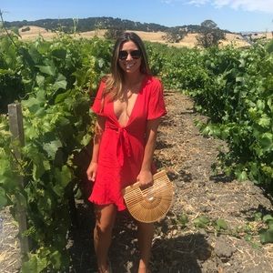 Lulus Red Linen Dress